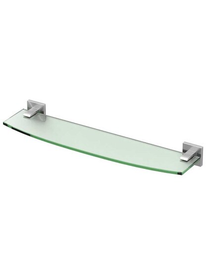 Elevate Glass Bathroom Shelf in Satin Nickel.